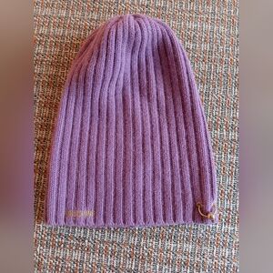 Purple Ribbed Knit Beanie